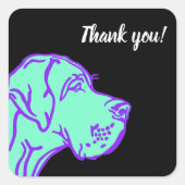 Great Dane zeichnend Quadratischer Aufkleber (Vorderseite)