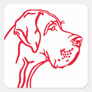 Great Dane zeichnend Quadratischer Aufkleber