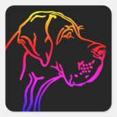Great Dane zeichnend Quadratischer Aufkleber (Vorderseite)
