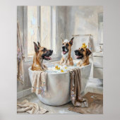 Great Danes Bathroom Tub Poster Art Print (Vorne)