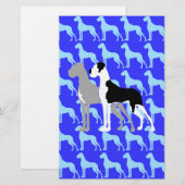 Great Danes Blue Boston Briefpapier (Vorne/Hinten)