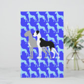 Great Danes Blue Boston Briefpapier (Stehend Vorderseite)