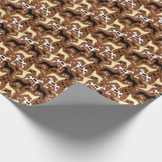 Great Danes Brown Pattern Geschenkpapier (Ecke)