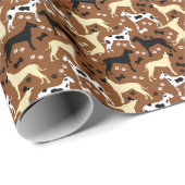 Great Danes Brown Pattern Geschenkpapier (Rolleneckpunkt)