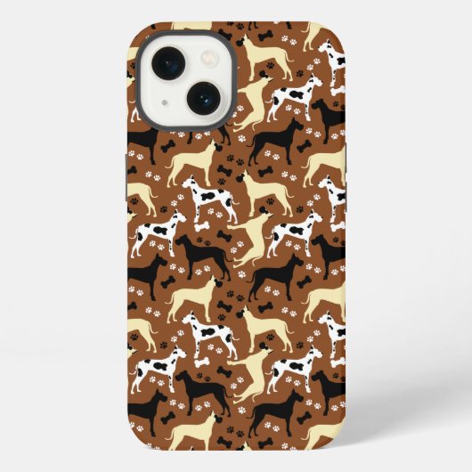 Great Danes Dog Pattern Harlequin iPhone Hülle (Rückseite)