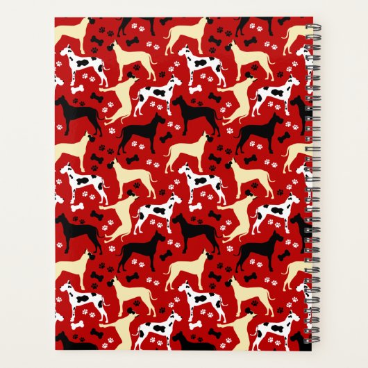 Great Danes Fawn Harlequin Dane Dog Planner Planer (Rückseite)