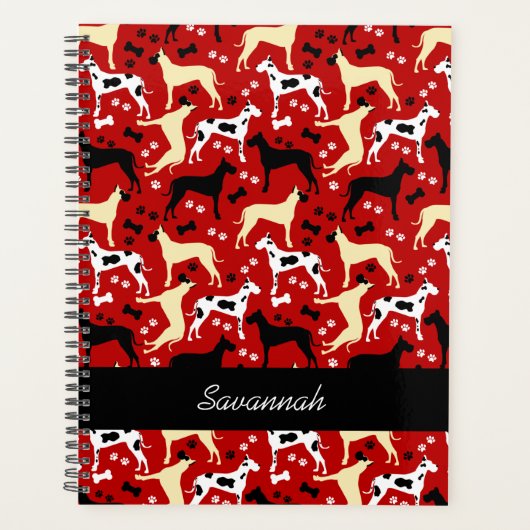 Great Danes Fawn Harlequin Dane Dog Planner Planer (Vorderseite)