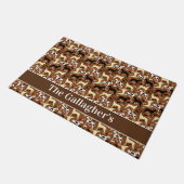 Great Danes Harlequin Fawn Pattern Personalisiert Fußmatte (Schrägansicht)