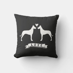 Great Danes Liebe - Hundepaar mit Herz Kissen