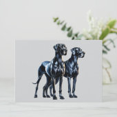 Great Danes Watercolor Einladung (Stehend Vorderseite)