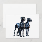 Great Danes Watercolor Einladung (Vorne/Hinten)