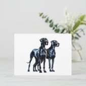 Great Danes Watercolor Einladung (Stehend Vorderseite)