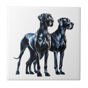 Great Danes Watercolor Fliese