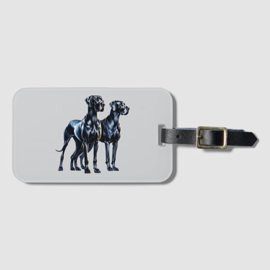Great Danes Watercolor Gepäckanhänger (Vorderseite (Horizontal))