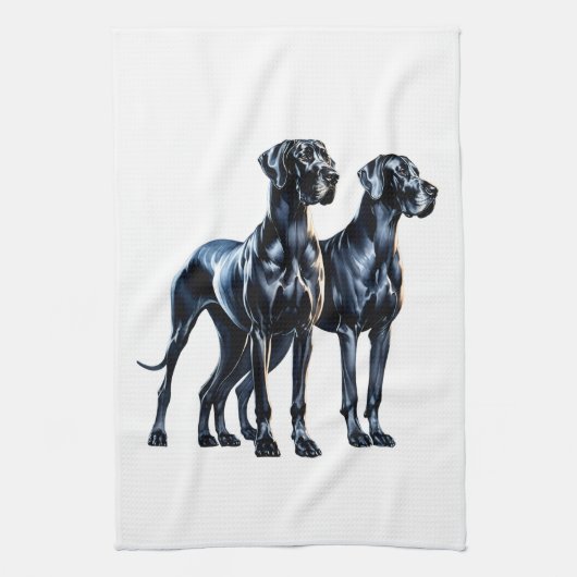 Great Danes Watercolor Geschirrtuch (Vertikal)