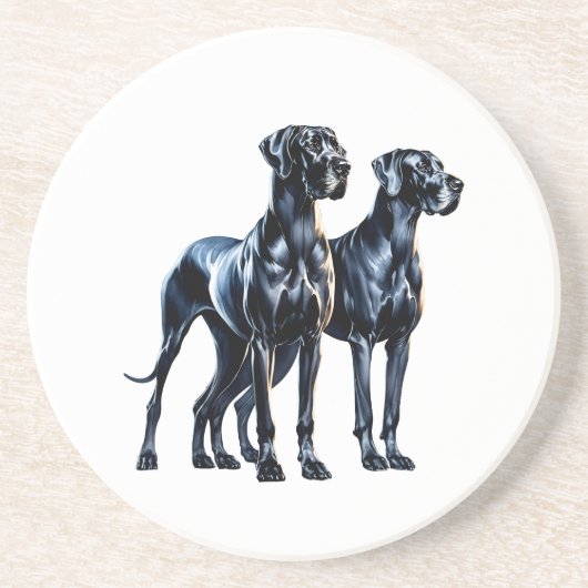 Great Danes Watercolor Getränkeuntersetzer (Vorne)