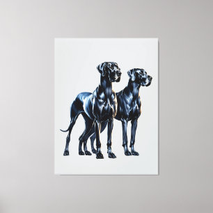 Great Danes Watercolor Leinwanddruck