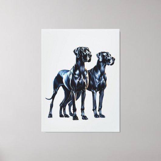 Great Danes Watercolor Leinwanddruck (Vorderseite)
