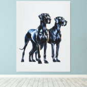 Great Danes Watercolor Leinwanddruck (Insitu (Holzboden))