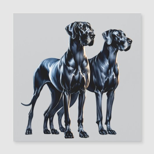 Great Danes Watercolor Magneteinladung (Vorderseite)
