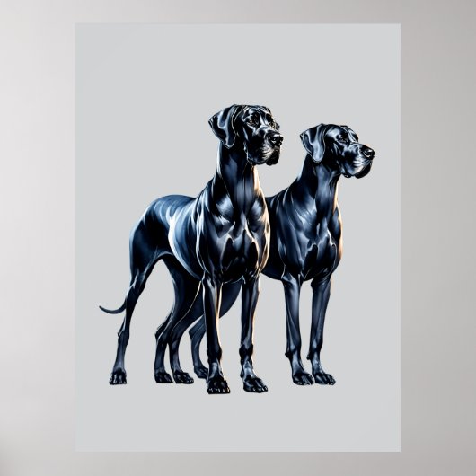 Great Danes Watercolor Poster (Vorne)