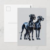 Great Danes Watercolor Postkarte (Vorne/Hinten)