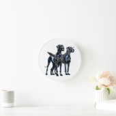 Great Danes Watercolor Runde Wanduhr (Zuhause)