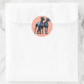 Great Danes Watercolor Runder Aufkleber (Tasche)