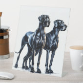 Great Danes Watercolor Sockelschild (In Situ)