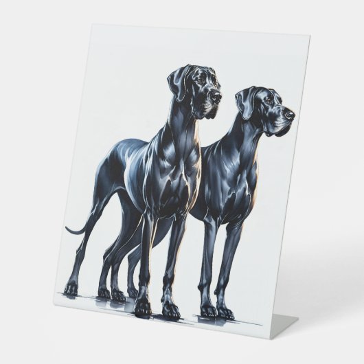 Great Danes Watercolor Sockelschild (Vorderseite)