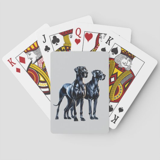 Great Danes Watercolor Spielkarten (Rückseite)