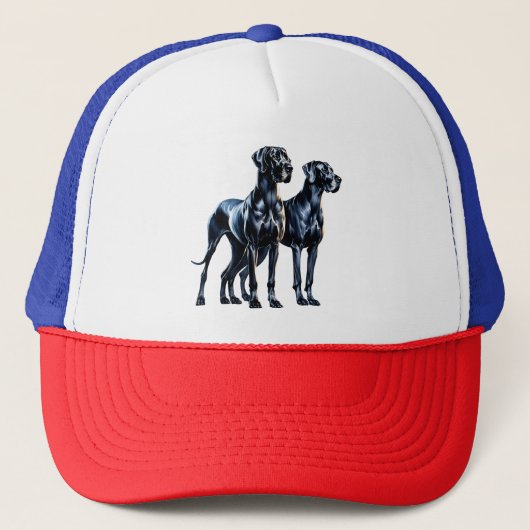 Great Danes Watercolor Truckerkappe (Vorderseite)