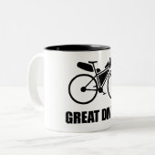 Great Dividing Bikepacking Route Zweifarbige Tasse (Vorderseite Links)
