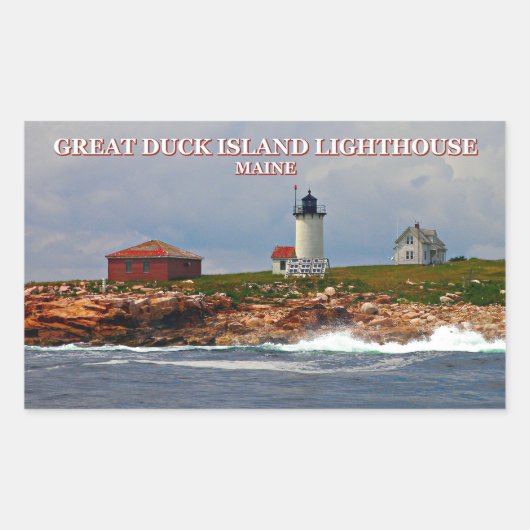 Great Duck Island Lighthouse, Maine Rechteckiger Aufkleber (Vorderseite)