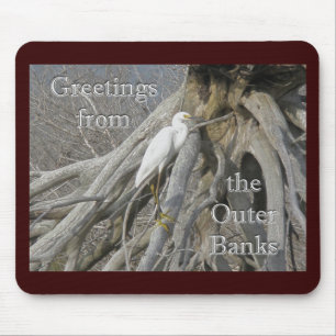 Great Egret (Ardea alba) OBX Außenbanken Mousepad
