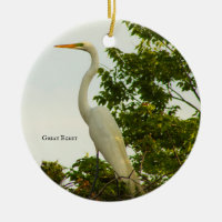 Great Egret Bird Foto Ornament