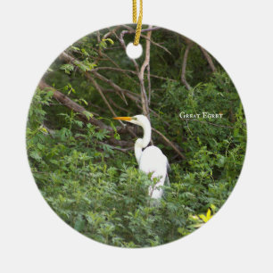 Great Egret Bird Foto Ornament