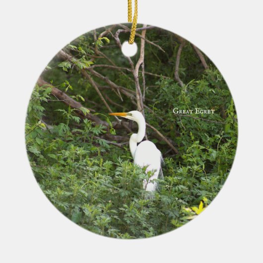Great Egret Bird Foto Ornament (Vorne)