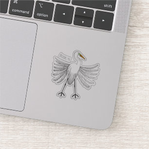Great egret Cartoon Aufkleber