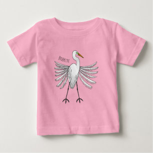Great egret Cartoon Baby T-shirt