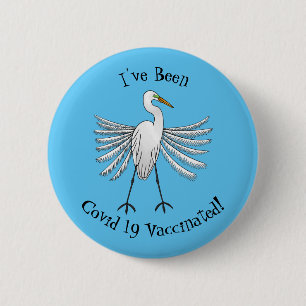 Great egret Cartoon Button