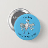 Great egret Cartoon Button (Vorne & Hinten)