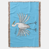 Great egret Cartoon Decke (Vorderseite Vertikal)