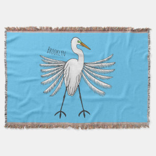 Great egret Cartoon Decke