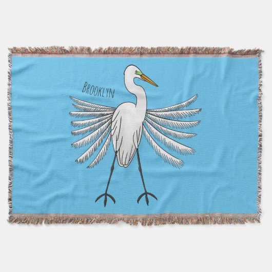 Great egret Cartoon Decke (Vorderseite)