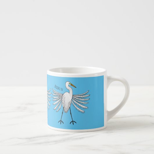 Great egret Cartoon Espressotasse (Rechts)