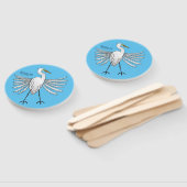 Great egret Cartoon Fächer (Non-assembled)