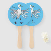 Great egret Cartoon Fächer (Vorne und Hinten)