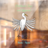 Great egret Cartoon Fensteraufkleber (Blatt 2)