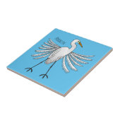 Great egret Cartoon Fliese (Seite)